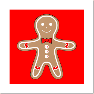 GINGERBREAD Man Christmas Cookie Posters and Art